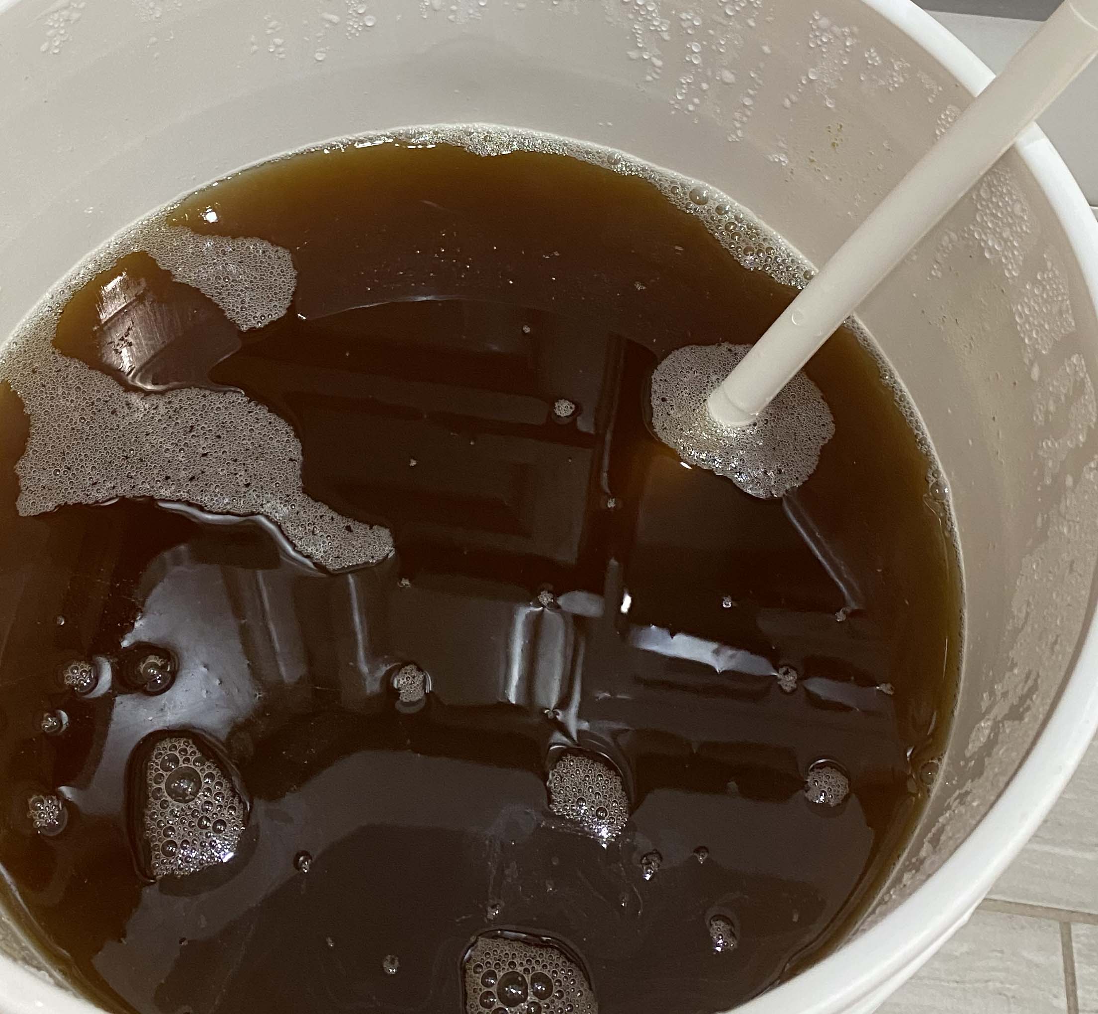 wort cooled down overnight, ready for the yeast