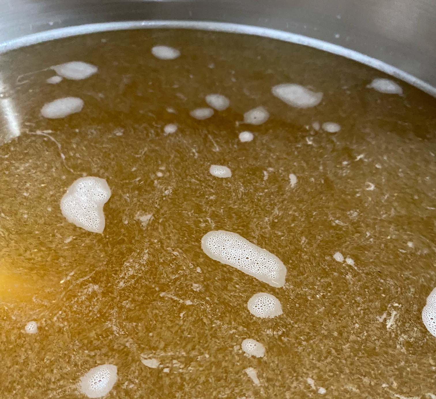 foam clearing nearly getting to boil