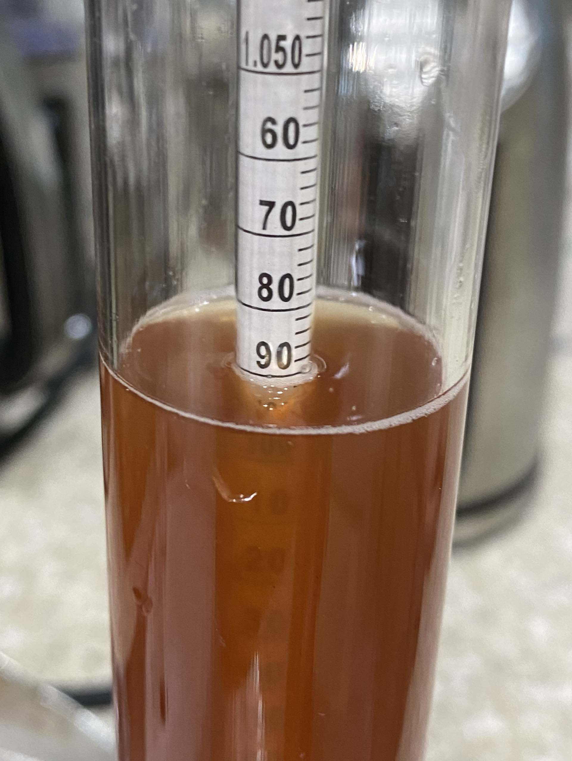 first hydrometer reading